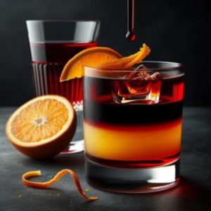 recette cocktail dégradé orange et noir